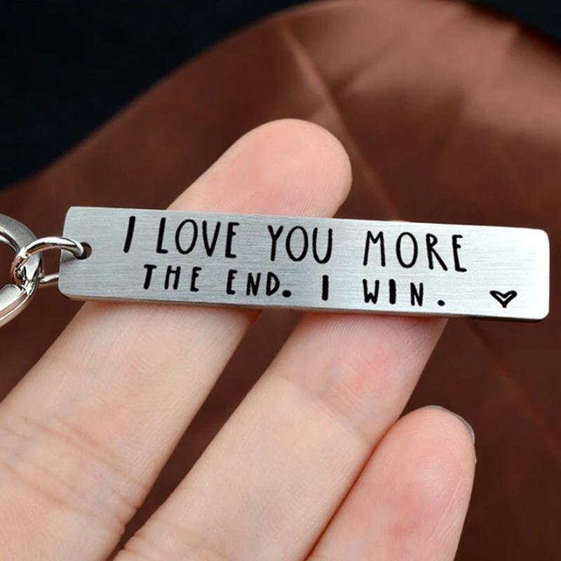 "I Love You More The End I Win" Funny Christmas Gift Keychain🎁