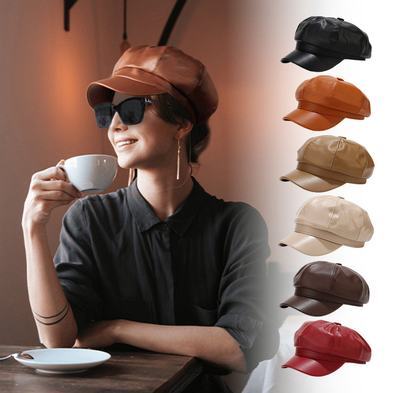Ladies British Style Retro Casual Solid Color Hat
