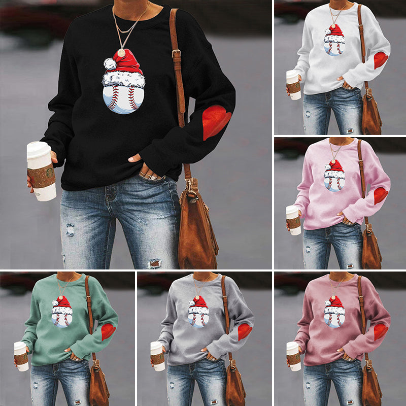 Santa Hat Crew Neck Print Sweatshirt