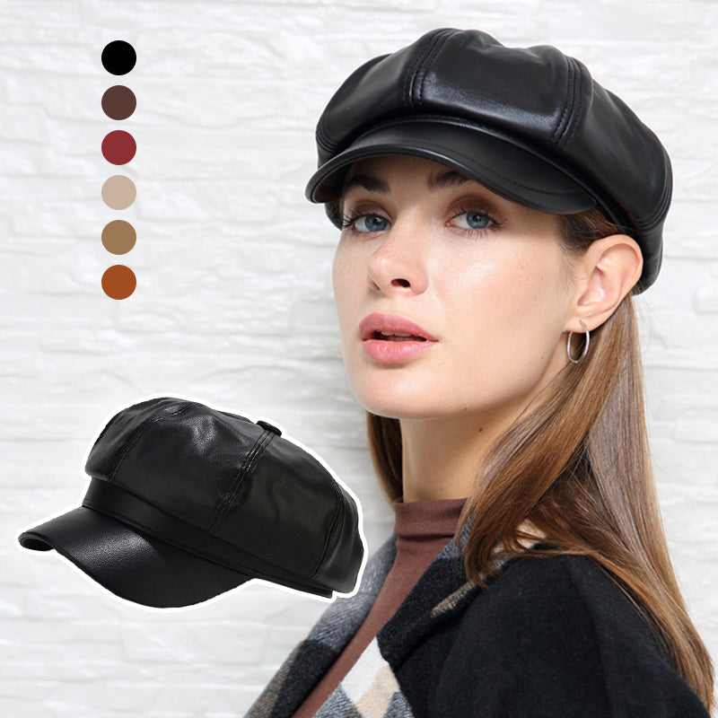 Ladies British Style Retro Casual Solid Color Hat