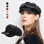 Ladies British Style Retro Casual Solid Color Hat