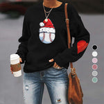 Santa Hat Crew Neck Print Sweatshirt