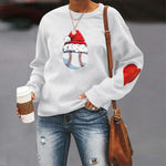 Santa Hat Crew Neck Print Sweatshirt