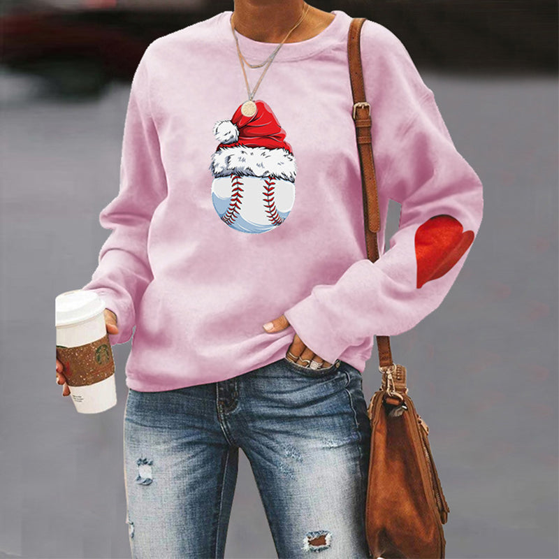Santa Hat Crew Neck Print Sweatshirt