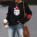 Santa Hat Crew Neck Print Sweatshirt