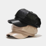 Ladies British Style Retro Casual Solid Color Hat