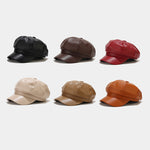 Ladies British Style Retro Casual Solid Color Hat