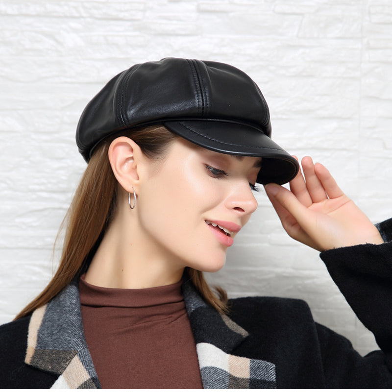 Ladies British Style Retro Casual Solid Color Hat