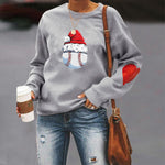 Santa Hat Crew Neck Print Sweatshirt