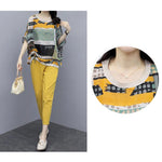 Women Printed Cotton Linen Two-piece Set