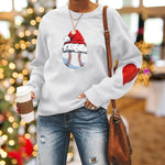 Santa Hat Crew Neck Print Sweatshirt