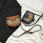 Vintage Plaid Saddle Bag