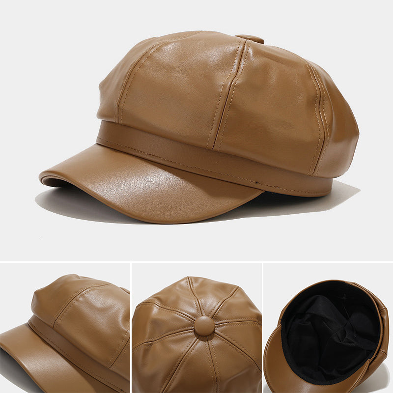 Ladies British Style Retro Casual Solid Color Hat