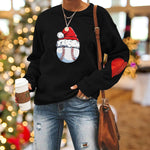 Santa Hat Crew Neck Print Sweatshirt
