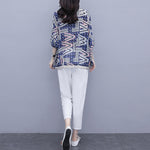 Women Printed Cotton Linen Two-piece Set