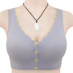 Contrast Front Button Bra