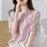 Striped Crew Neck Short Sleeve T-Shirt