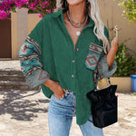 Printed Striped Collar Jacket