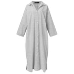Puff sleeve stripe printed maxi dress
