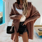 MID-LENGTH HOODED BATWING SLEEVE CARDIGAN