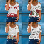 V-Neck Lace Sling T-Shirt