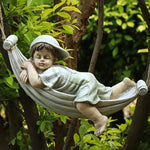 Swing Boy Girl Garden Statue Decoration