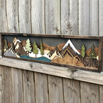 Handmade Wooden Forest & Mountain Wall Decor