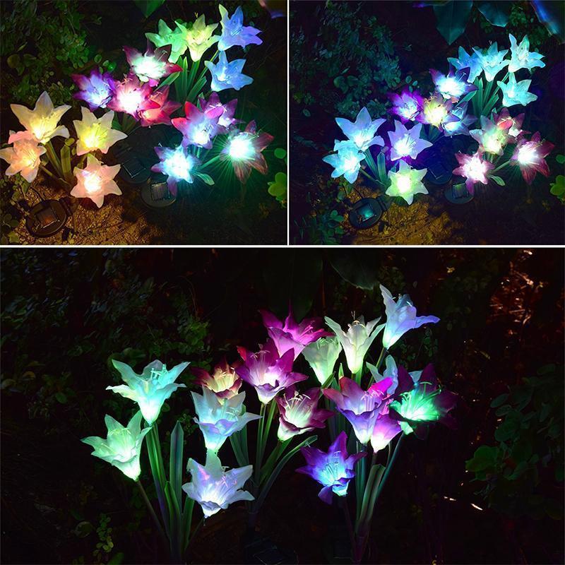 Solar Powered LED Flower Stake Set
