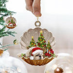 French Bulldog-Sleeping Pearl in Christmas Two Sided Ornament