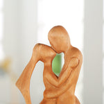 Creative Couple Wood Carving Home Decorative