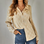 Cardigan Casual Check Jacquard Shirt