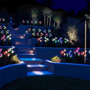Solar Powered LED Flower Stake Set