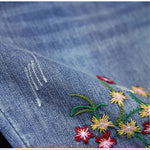 Retro Style Embroidered Loose Jeans