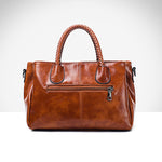 New oil wax leather handbags Boston soft leather big tote bag