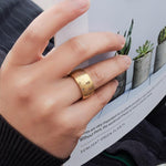 Buddhist Golden Light Mantra Titanium Steel Ring