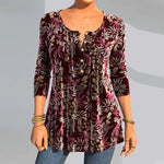 Floral Print Split Neck Top