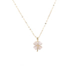 Heart-shaped Opal Lucky Four-leaf Clover Necklace