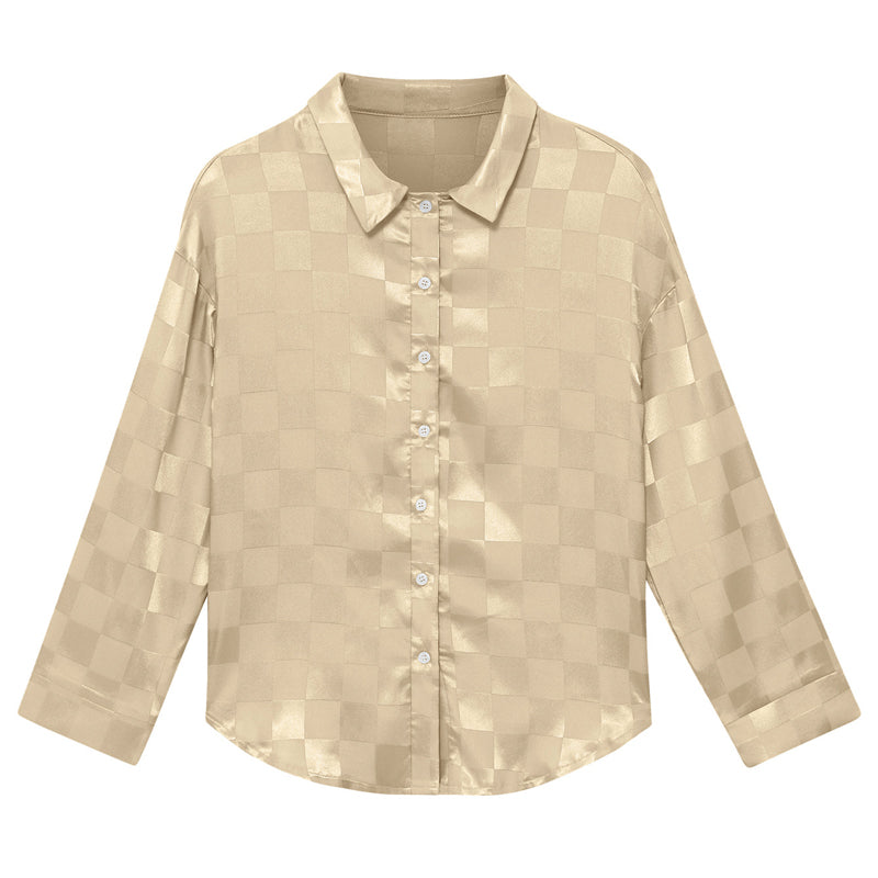 Cardigan Casual Check Jacquard Shirt