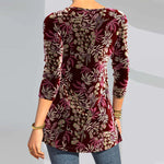 Floral Print Split Neck Top