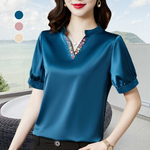 High Quality V-Neck Slimming Satin Shirt