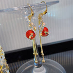 Withinhand Golden Peacock Drop Earrings