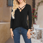 Women's v-neck knitted t-shirt