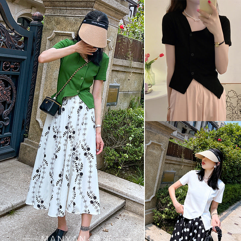 Irregular Slit T-shirt