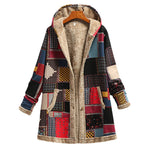 Cotton Linen Print Hooded Sweater Jacket