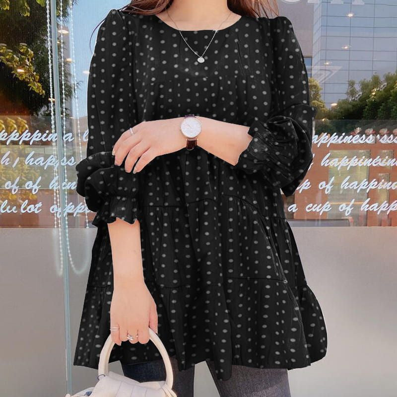 Polka Dot Print Long Sleeve Shirt T-Shirt