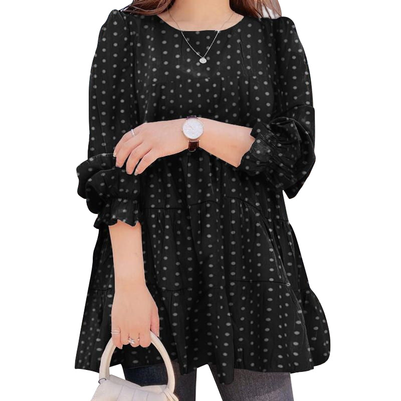 Polka Dot Print Long Sleeve Shirt T-Shirt
