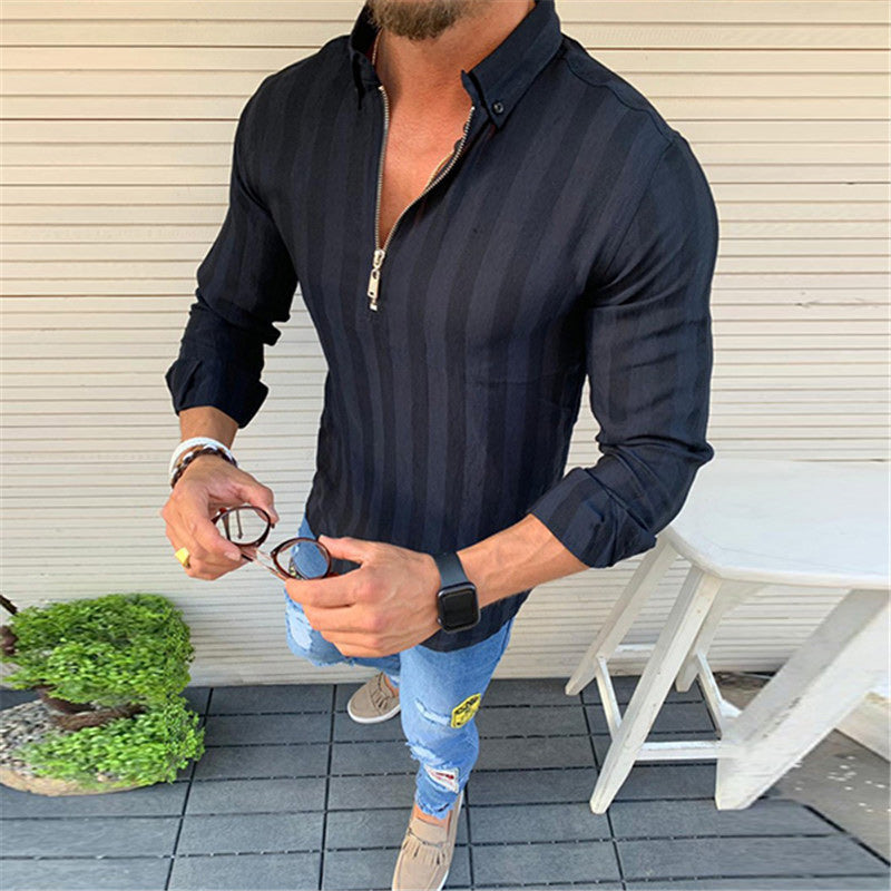 Striped Long-sleeve Print T-shirt