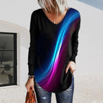 Long-sleeved Top with Gradient Print