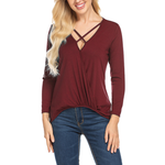 Women's v-neck knitted t-shirt