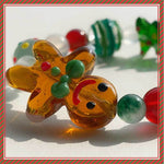 Gingerbread Handmade Beaded Stretch Bracelet